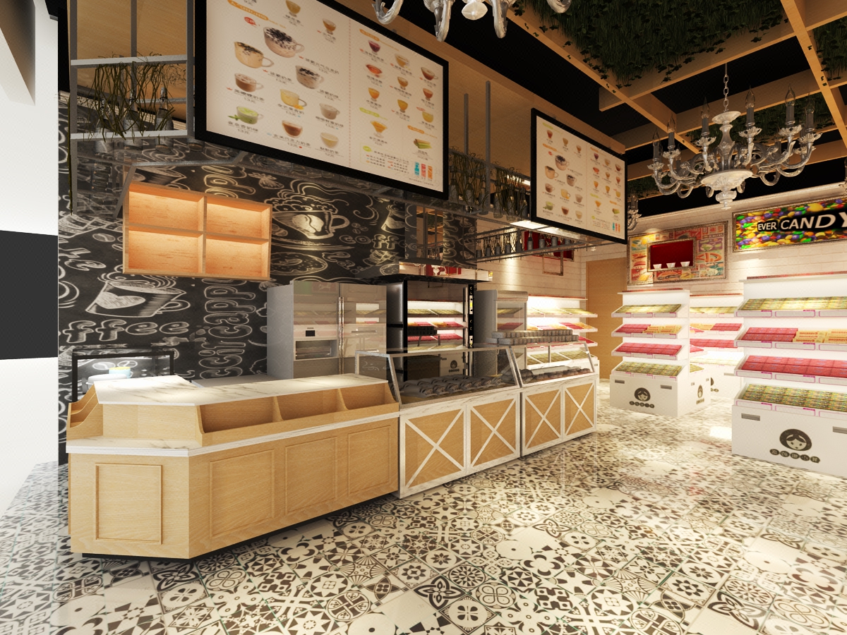 品牌店铺设计\/零食店\/服装珠宝店\/书店室内装修设计效果图