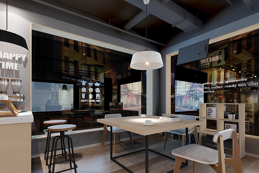 水吧 饮品店 装修设计 效果图制作案例