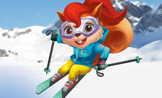 吉祥物设计黄家沟滑雪场（户外运动行业）金墨品牌设计