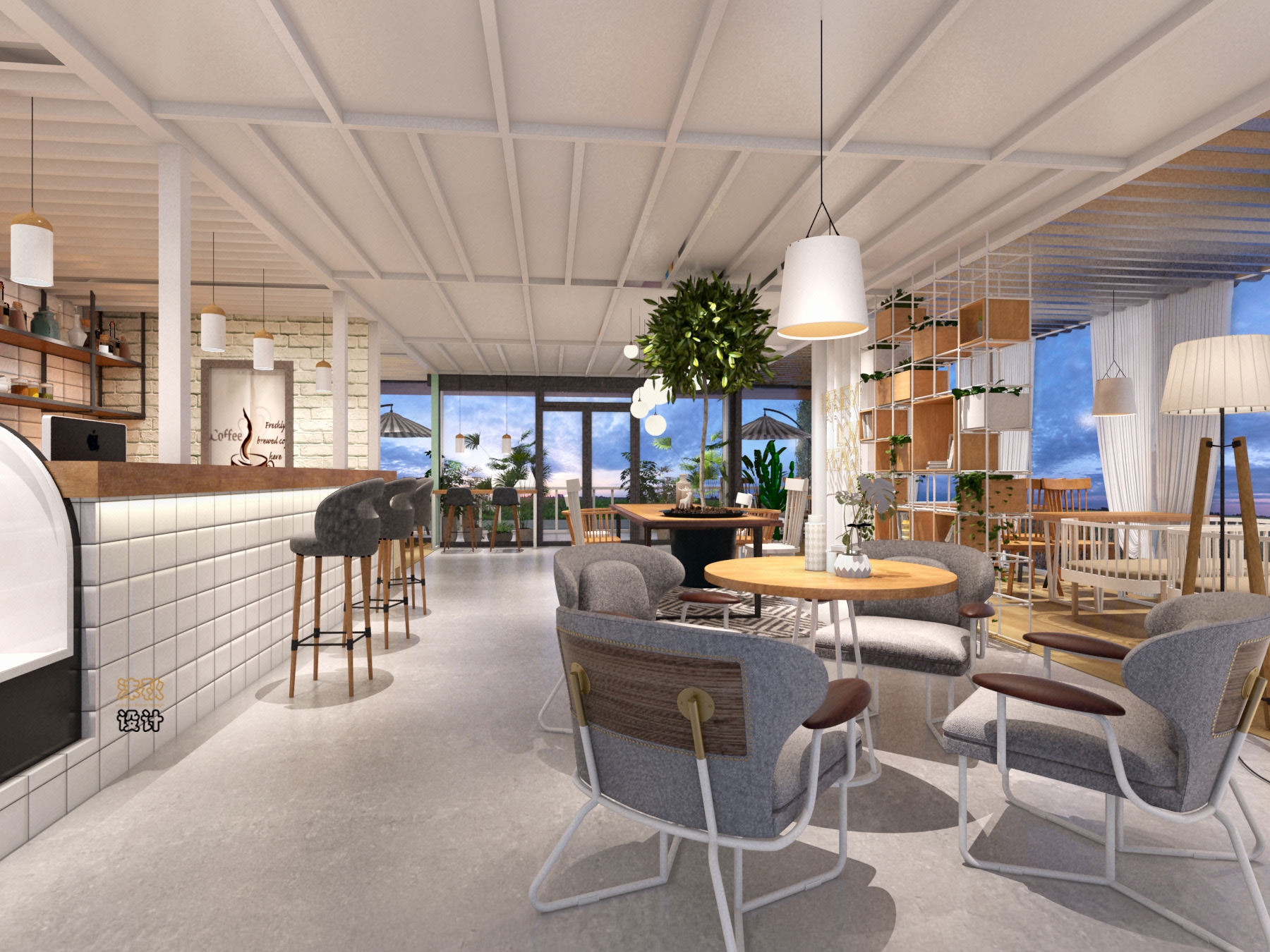 室内装修设计咖啡店设计水吧设计商业店铺店面商铺设计工装设计室-【沫秋设计】-猪八戒网