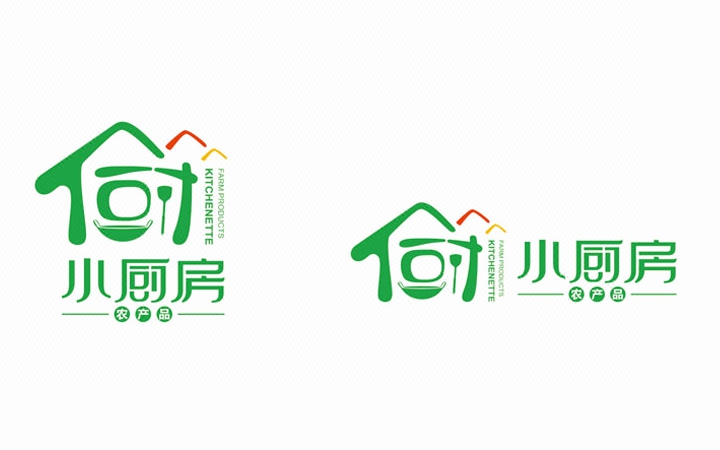 小厨房农产品logo设计-麦田青鸟