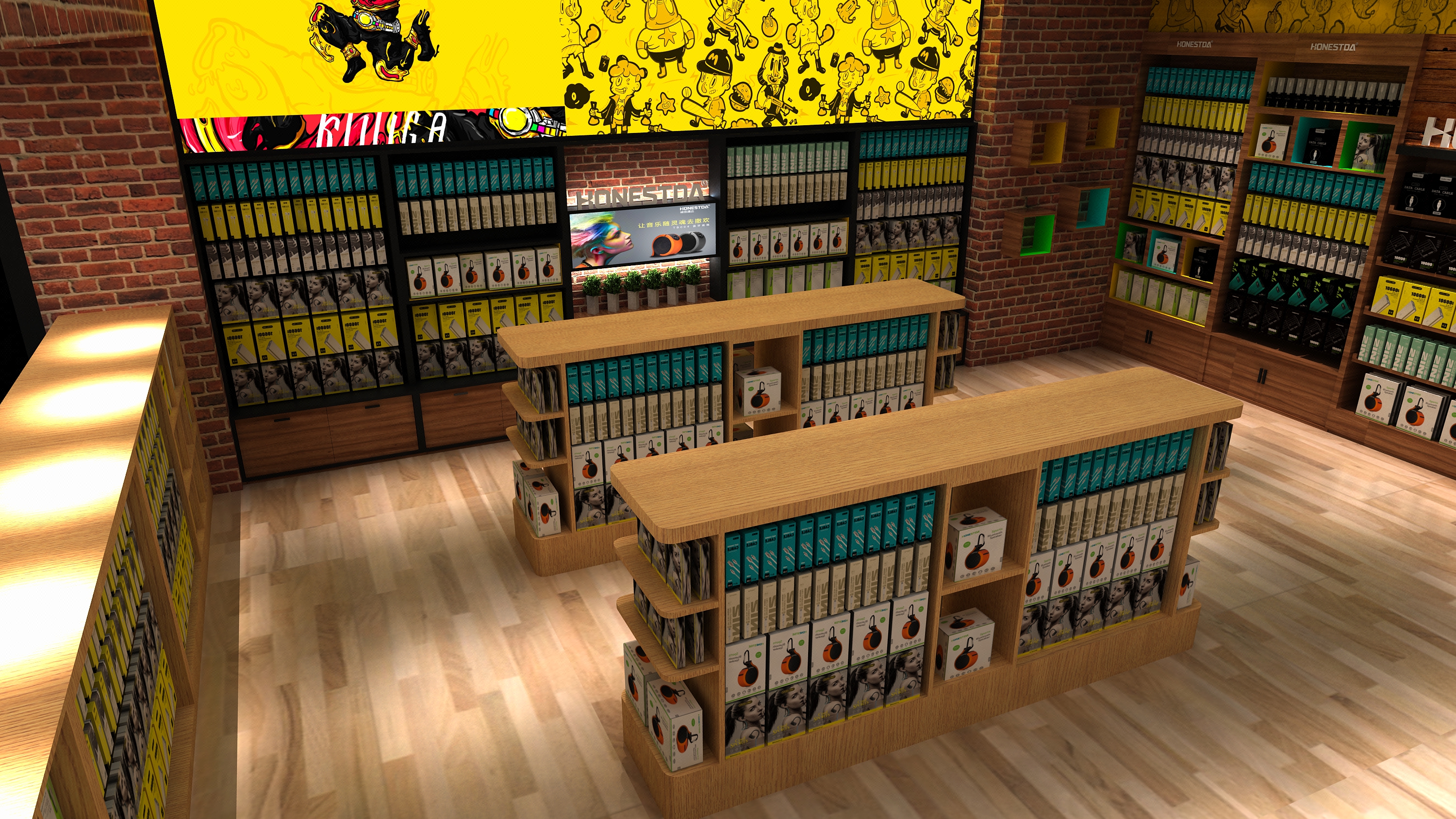 数码生活馆 手机店设计店面设计 数码配件店设计展柜设计-【奥尔特设计】-猪八戒网