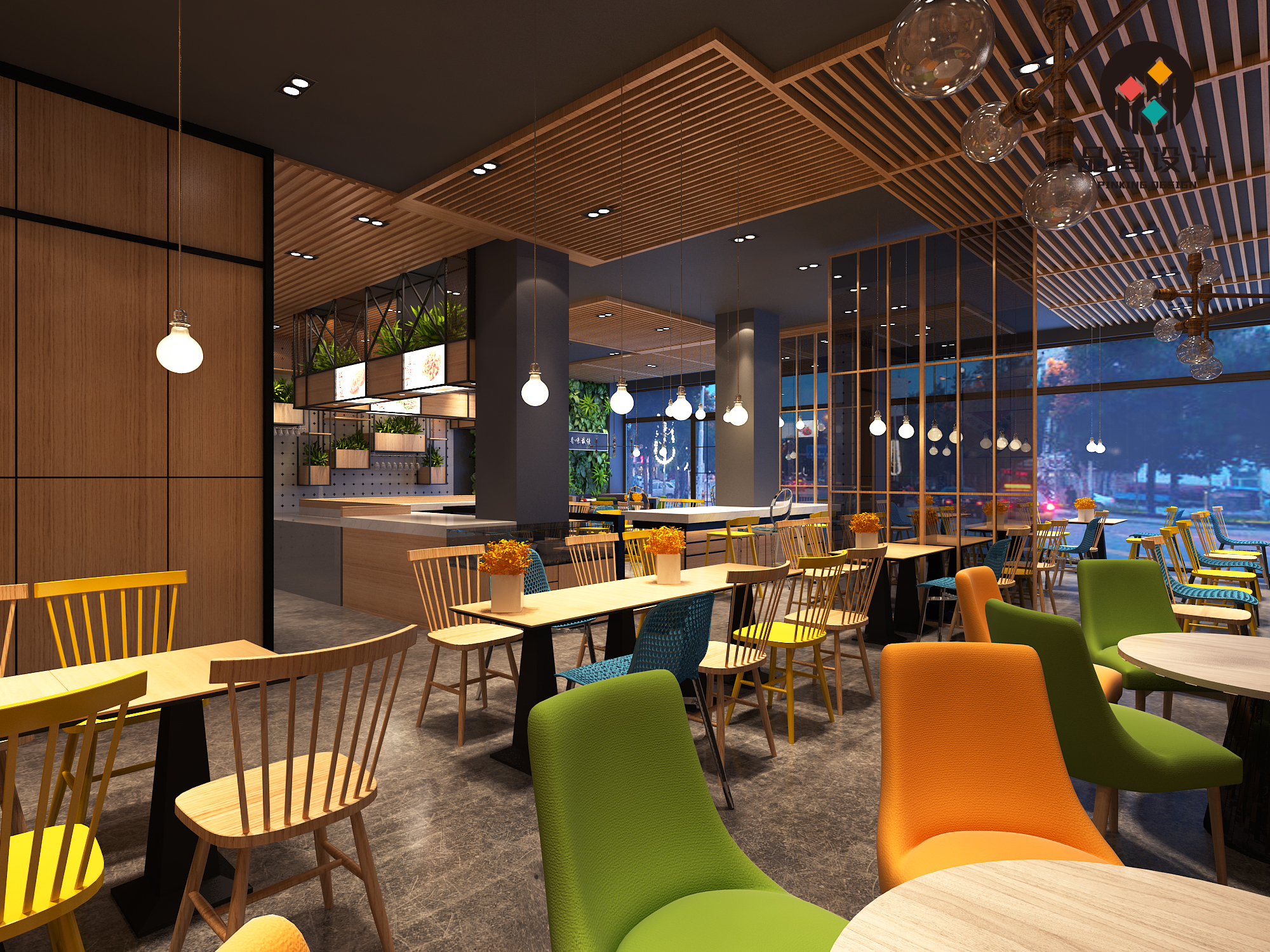 餐饮设计 室内设计 效果图设计小吃店铺效果图设计