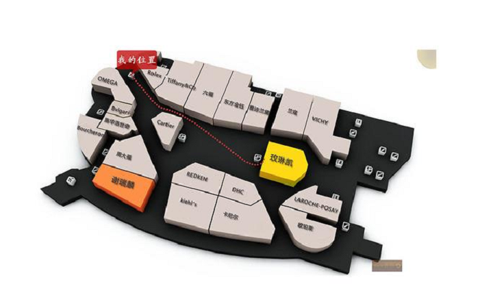 商场3d智能导引系统/三维楼层导引指示屏/商场大厅3d俯瞰图