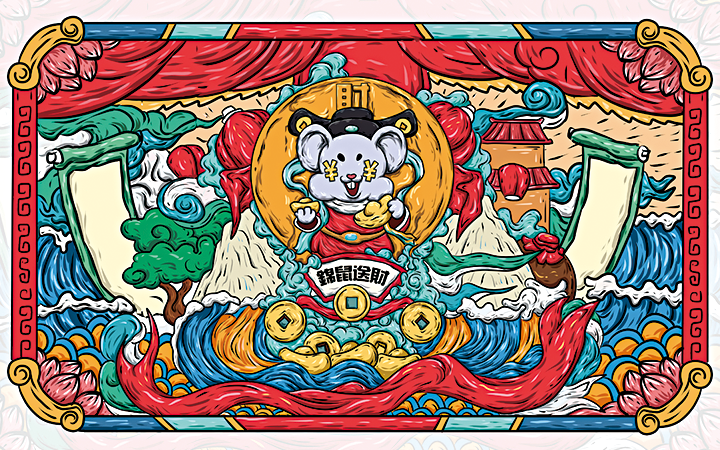 青麦品牌——商业插画手绘设计中国风国潮风企业ip吉祥物设计