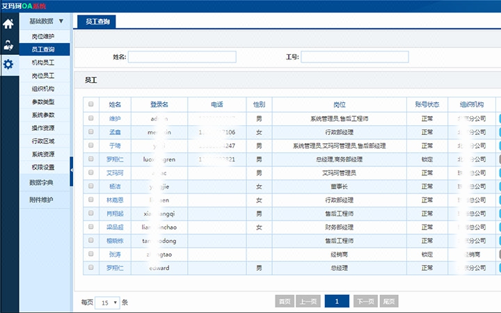 OA 自动办公系统 内部管理系统 档案管理 考勤