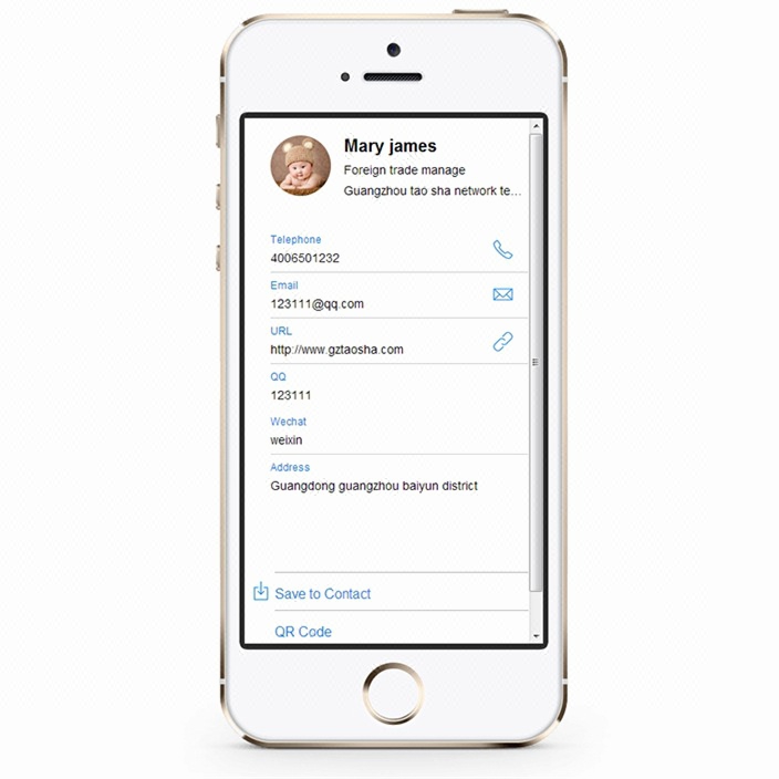 微信电子名片设计公众号二维码英文商城名片设