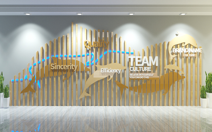 企业公司医疗教育政府品牌形象墙文化墙设计室内装修效果图设计