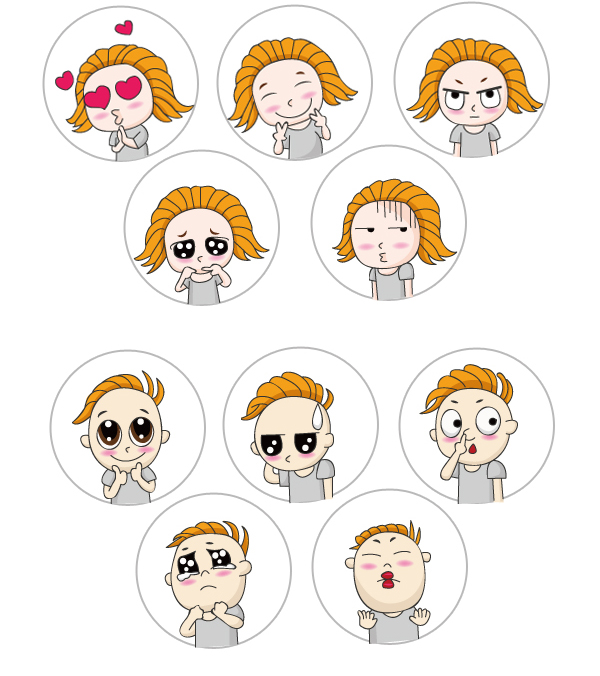 3,根据客户描述原创一套符合需求的表情包.