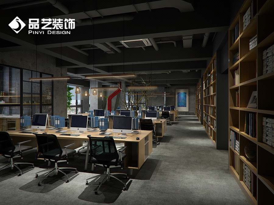 loft复古风格工业风工作室设计 办公室装修设计 写字楼设计|成功案例-猪八戒网