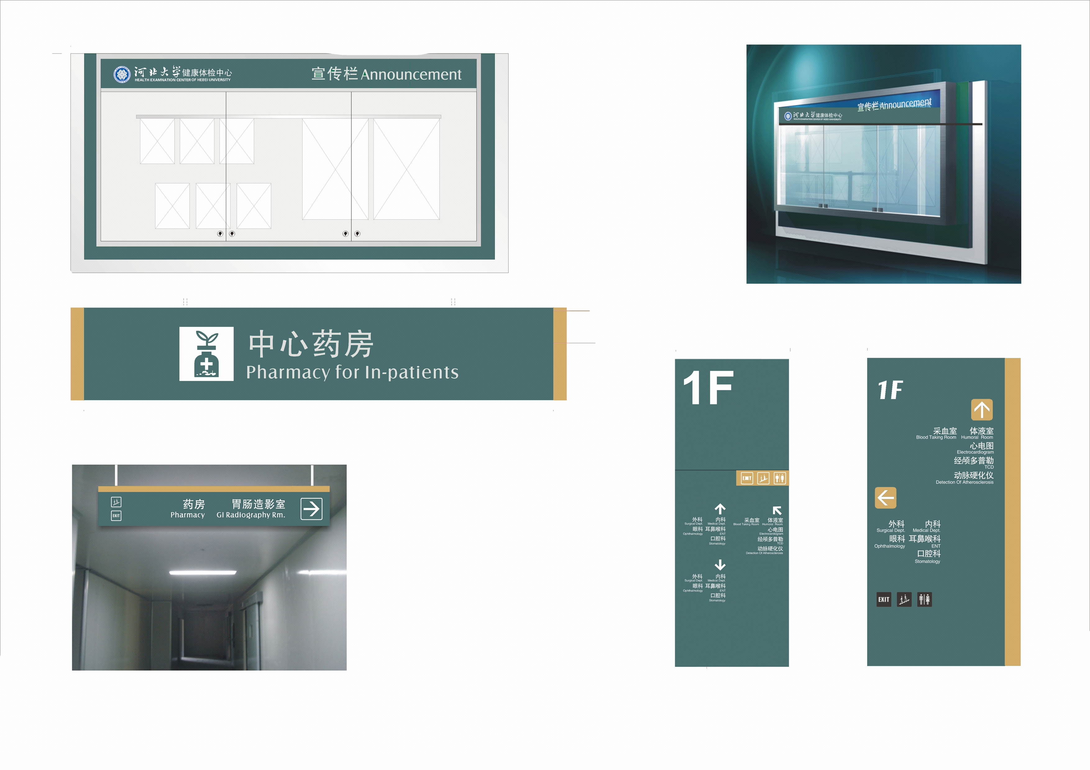 河北大学体检中心标识系统-不落窠臼品牌设计