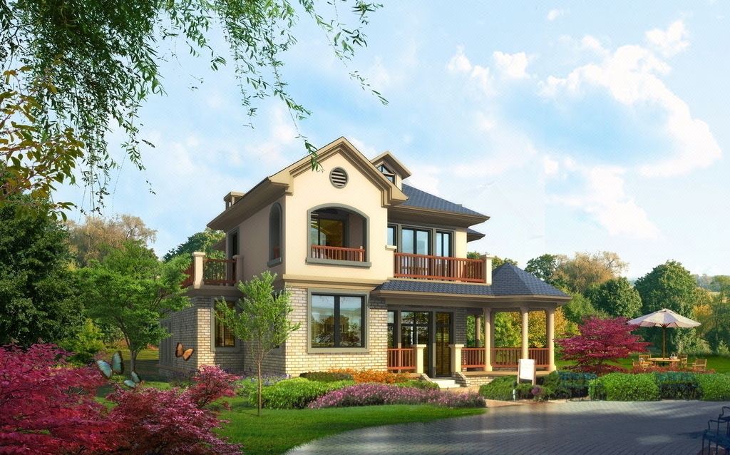 自建房设计别墅设计中式别墅欧式别墅二层别墅现代别墅设计效果图