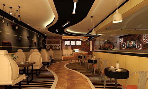 店面形象设计餐饮店室内设计餐厅设计 工业风餐厅设计快餐店设计