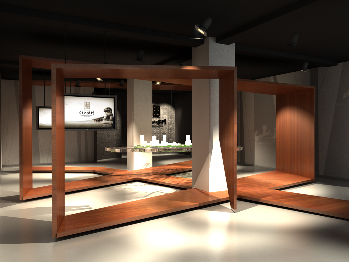 游戏展厅设计布置案例,展示设计展厅模型