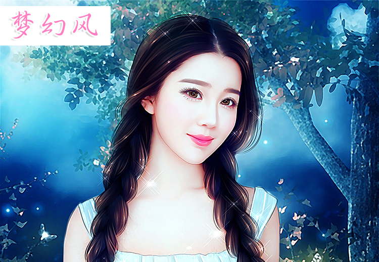 真人照片转手绘PS卡通画像Q版漫画设计肖头