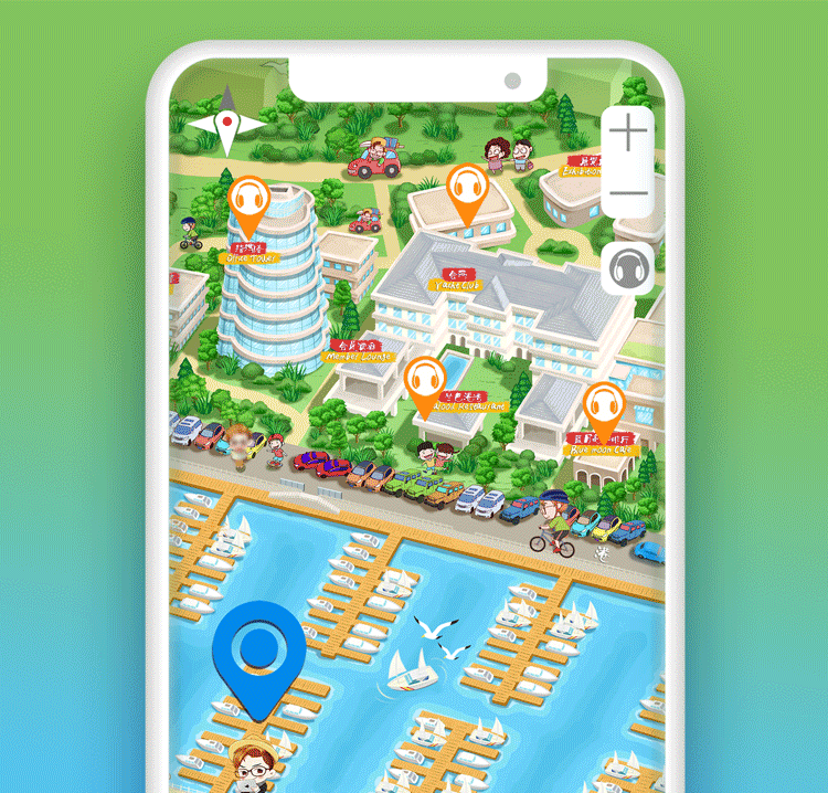 手绘地图 景区旅游地图乡村地图 景区导视图h5手绘漫画插图