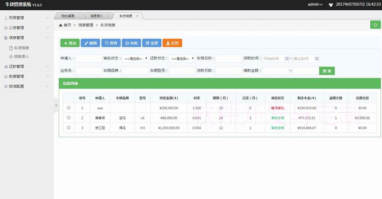 车贷管理系统开发定制小贷业务审批软件可二次