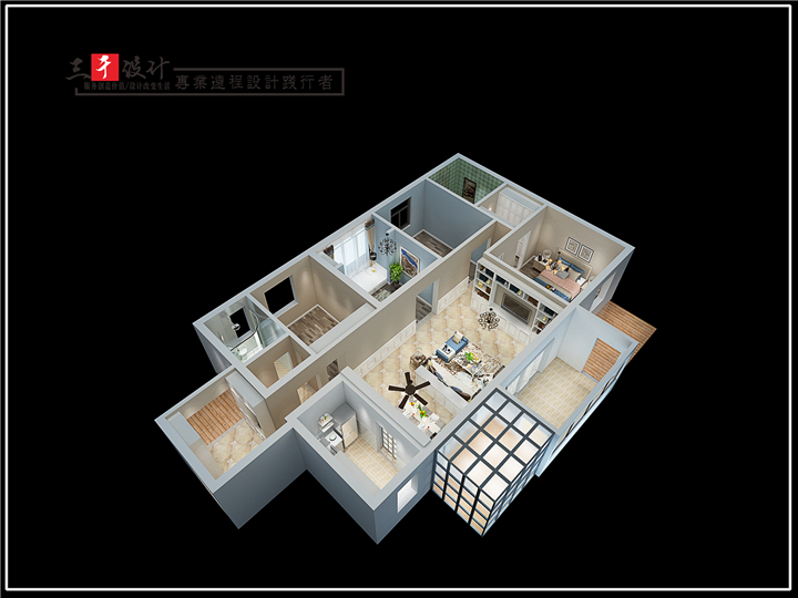家装俯视图室内设计效果图设计制作 鸟瞰新房家装修室内彩平图