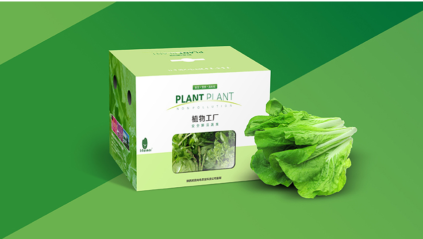 植物工厂系列绿色蔬菜农产品外包装盒内包装标签设计