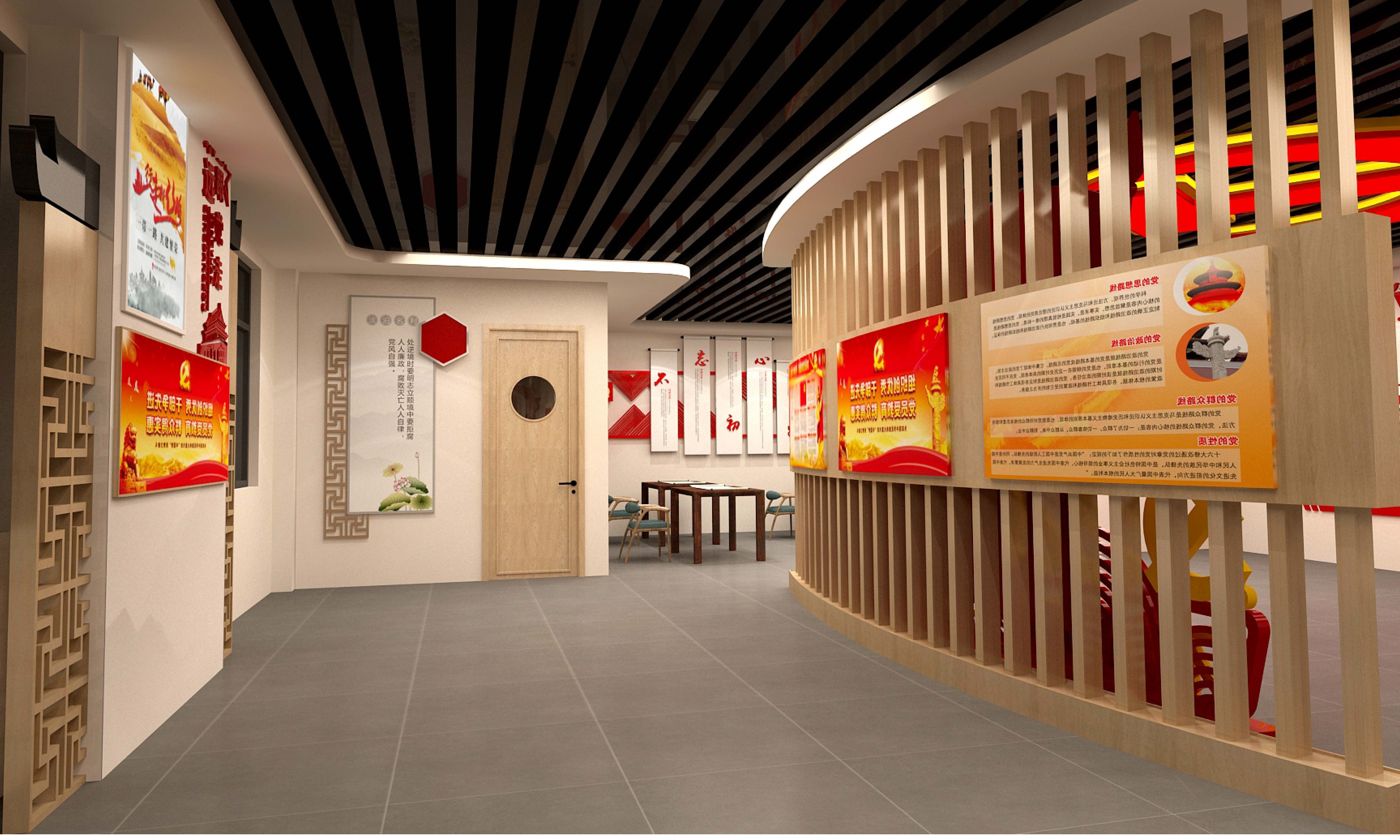 展厅设计党建设计空间设计装修设计效果图cad施工图