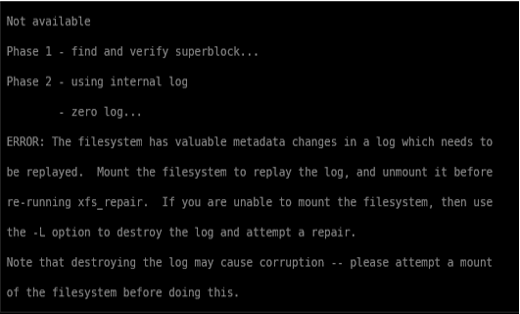 Linux XFS 分区修复 系统修复