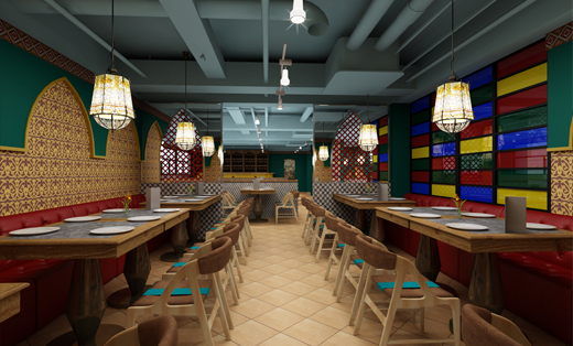 混搭风格新疆餐饮餐厅设计