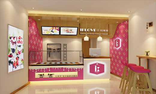 冻酸奶甜品店面设计