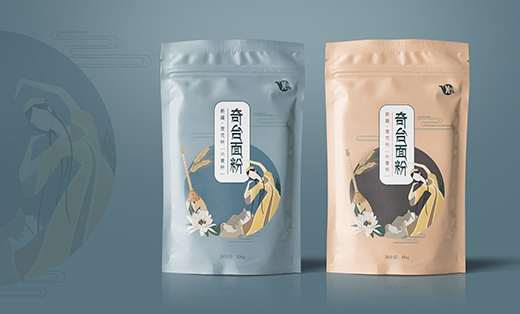 食品包装、面粉包装设计、<hl>包装袋</hl>设计、新中式手绘插画