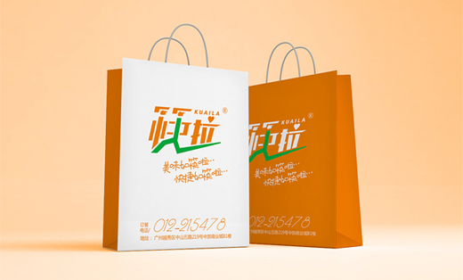 筷拉—餐饮食品卡通logo设计字体商标标志设计插画VI设计