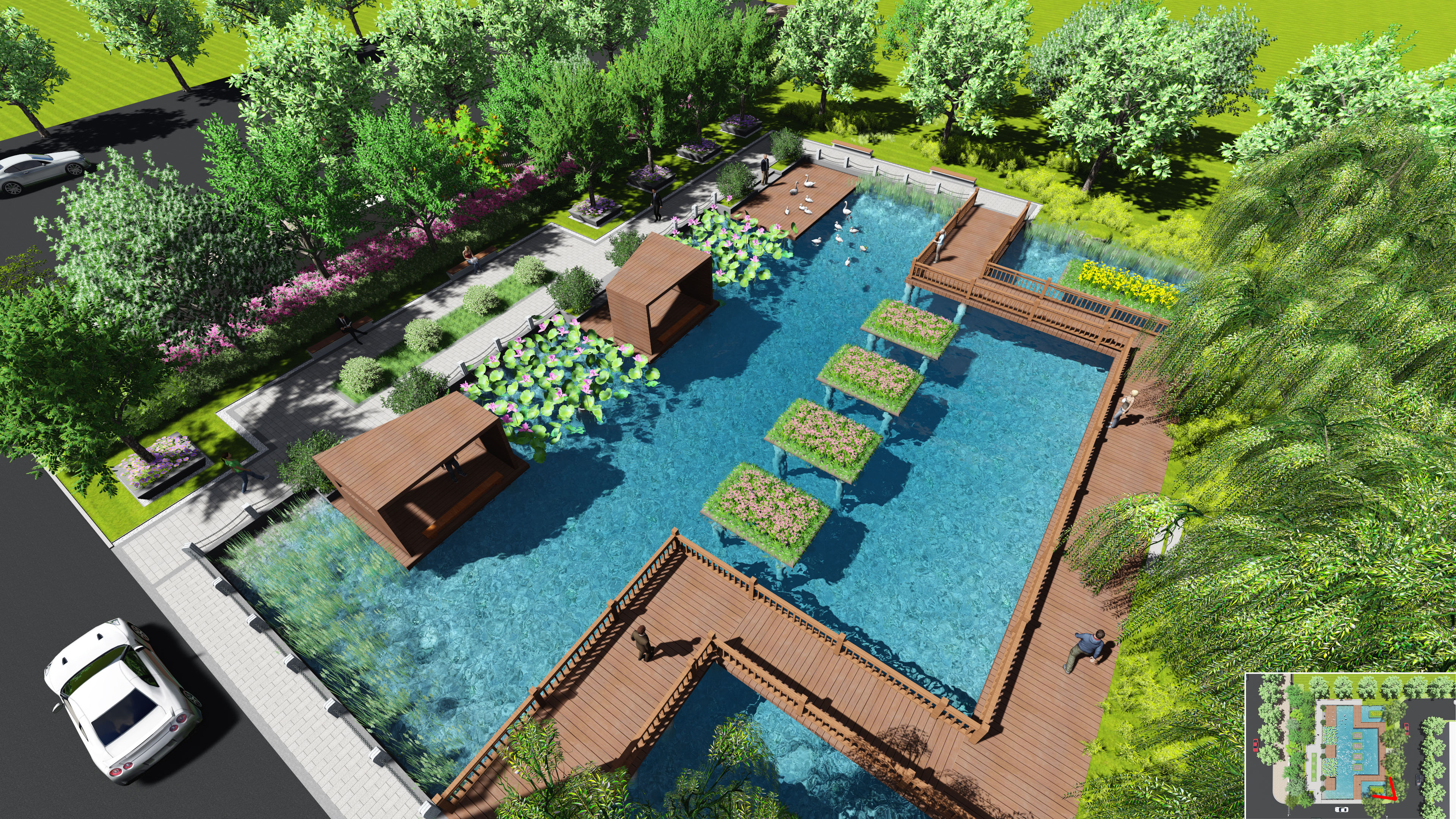 鱼塘改造景观(建筑桩基础改造和利用)