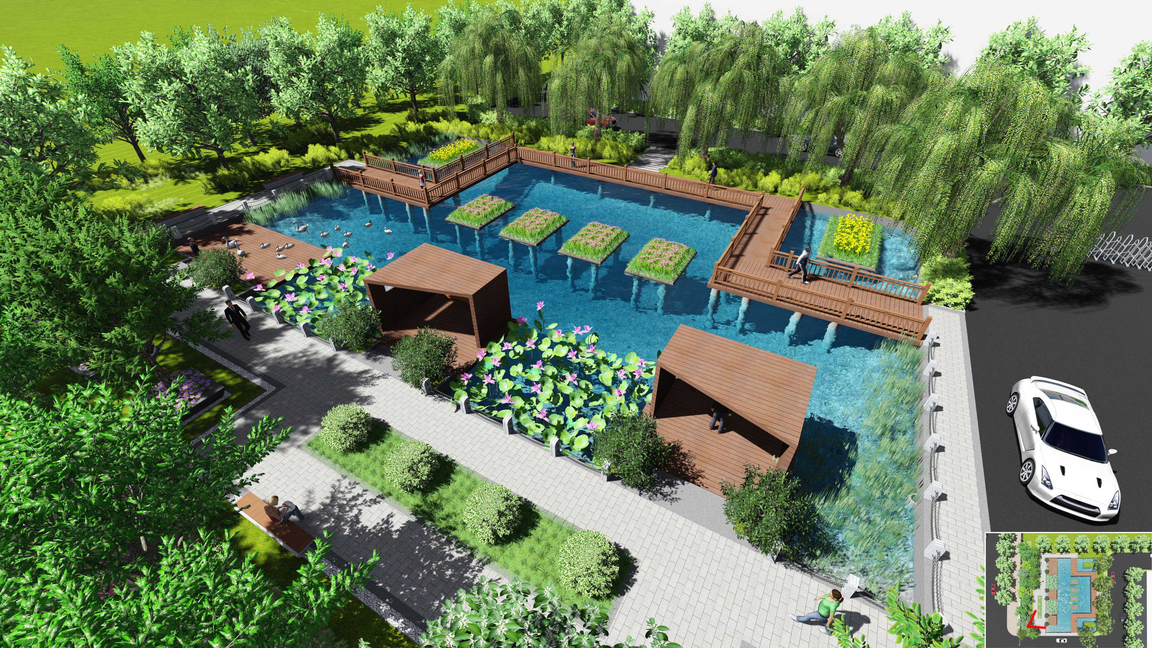 鱼塘改造景观(建筑桩基础改造和利用)