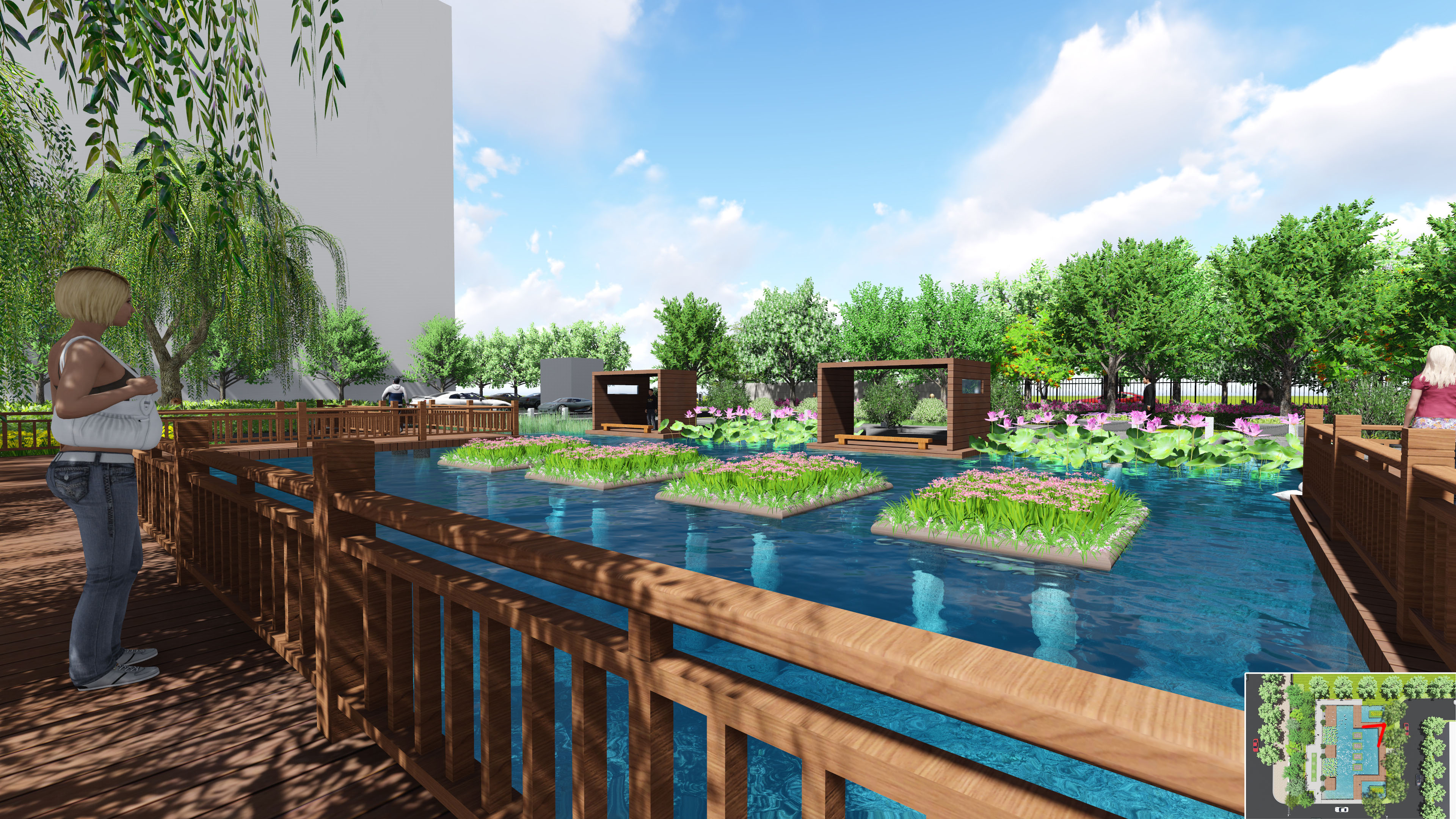 鱼塘改造景观(建筑桩基础改造和利用)