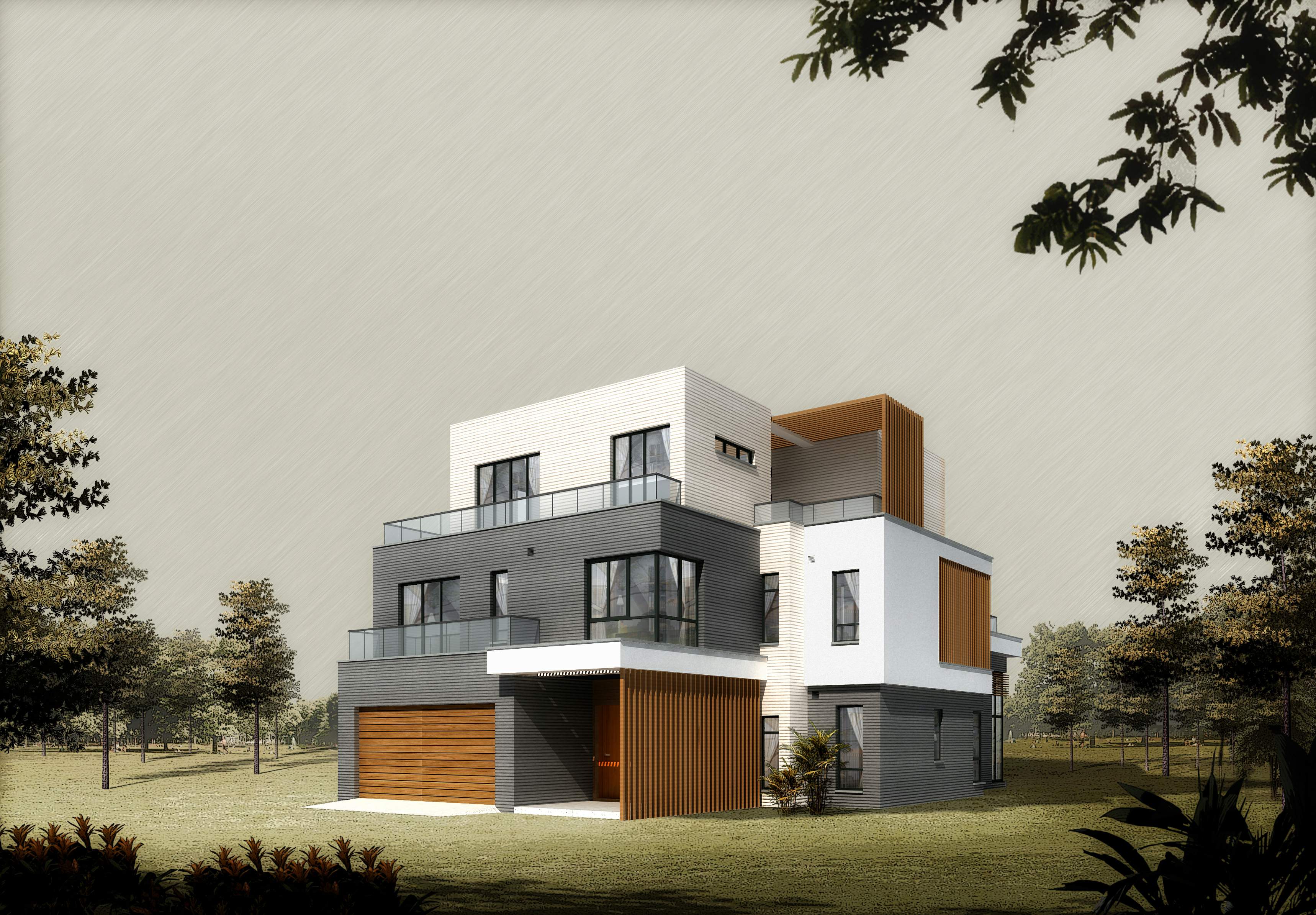 现代主义住宅强调功能,立面极简化,反应机械秩序.这是时代的产物.