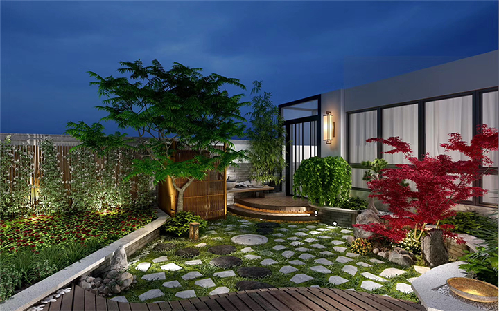 庭院设计彩平方案庭院效果图庭院报价预算庭院施工队施工技术指导