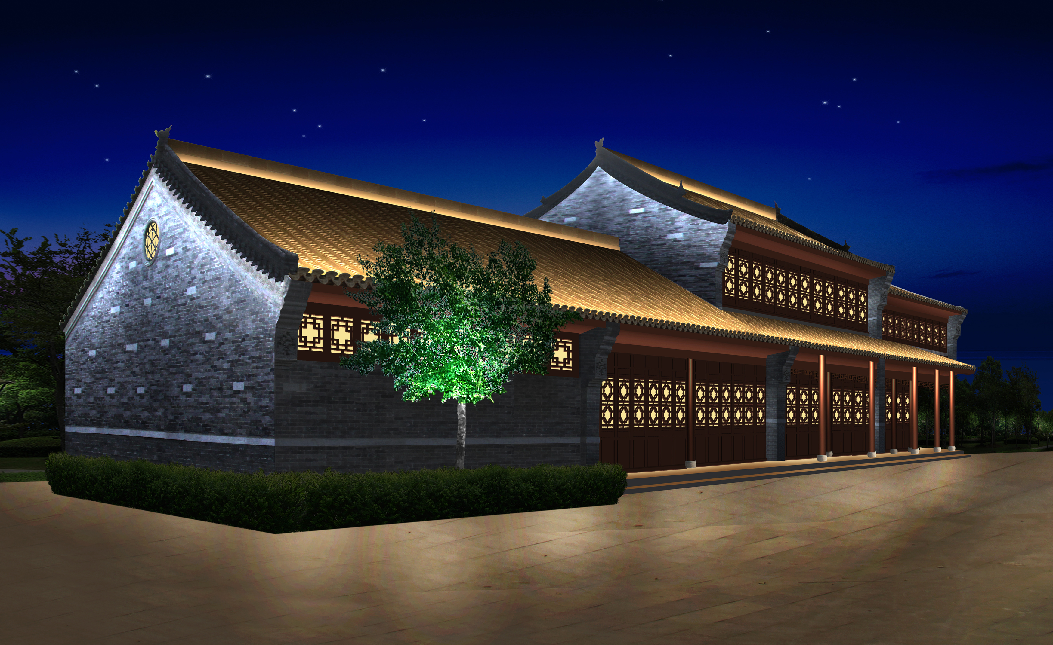 设计古城灯光要求较高,古建筑本身具有文化特色,艺术及人文气息的总