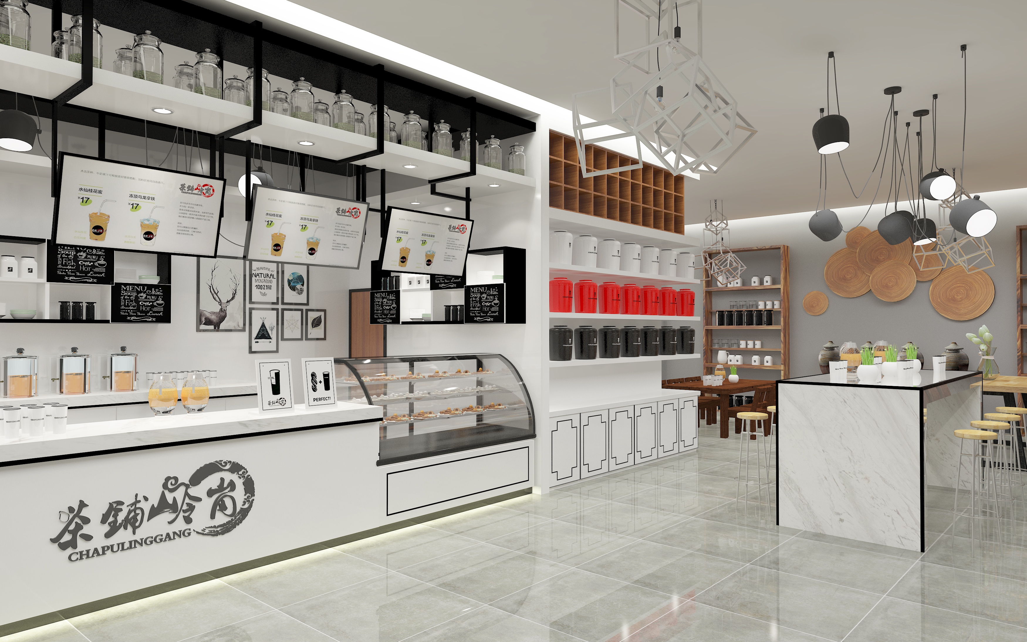 【壹景】.茶餐厅,奶茶店设计,冷饮店设计,咖啡厅设计,效果图