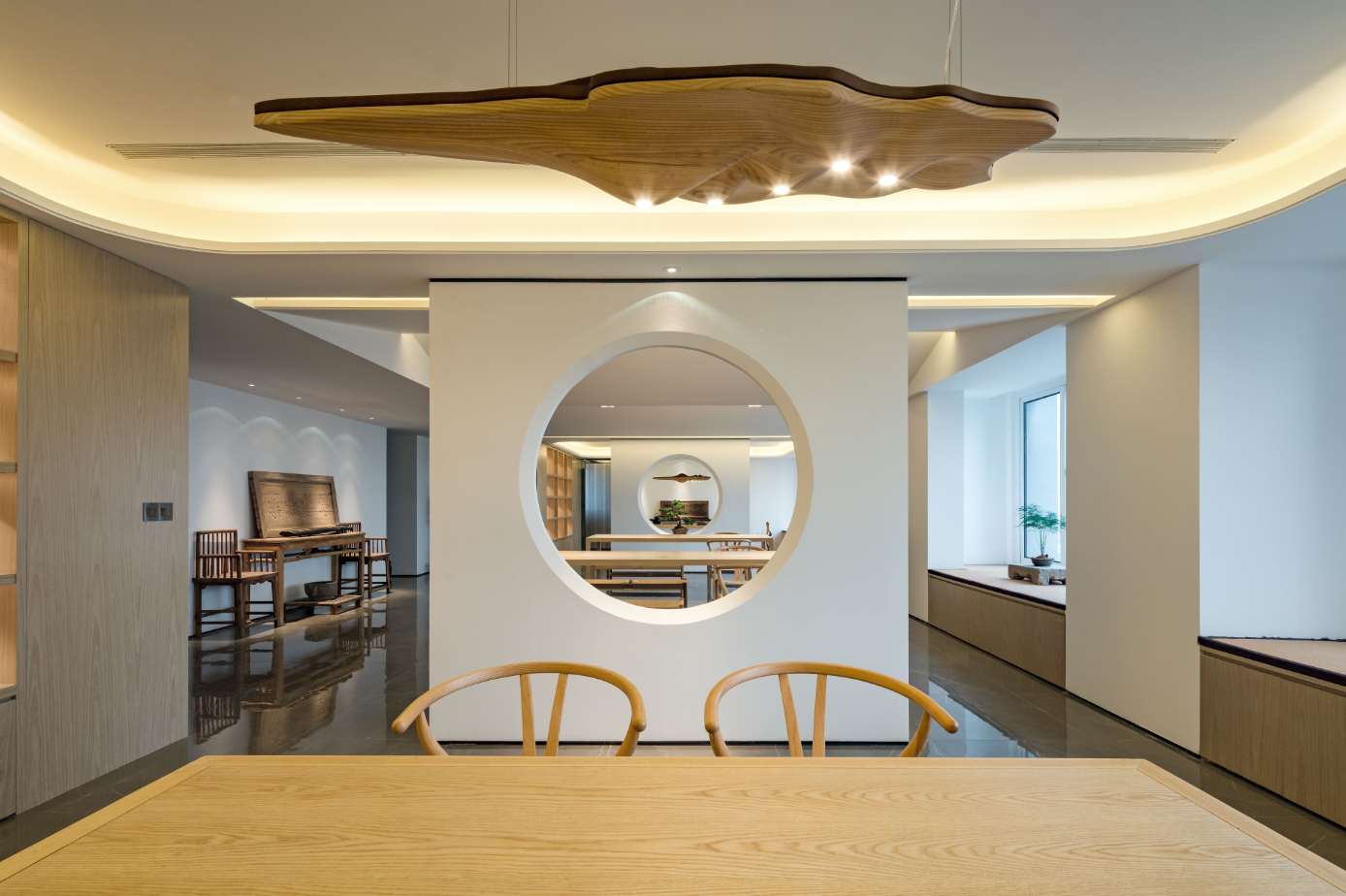 东木| 装修设计室内设计公装效果图设计中式禅意办公室设计