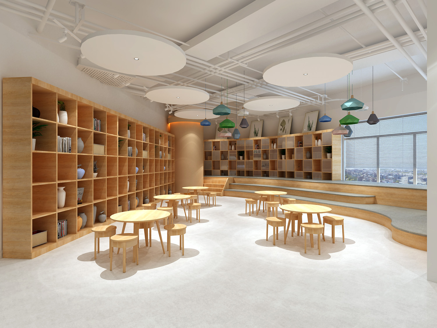 早教幼儿园托育装修设计教育艺术培训机构室内设计效果图施工设计