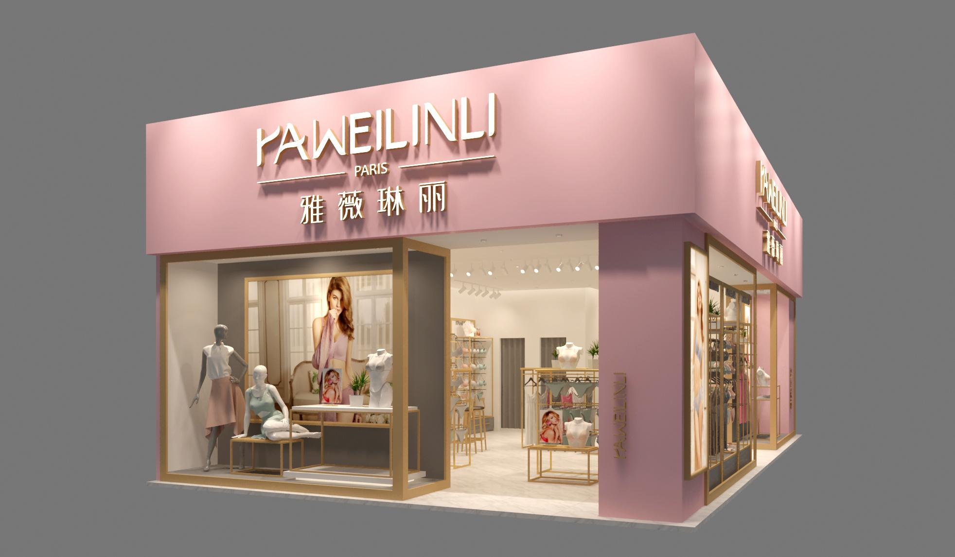 服装店设计 内衣店专卖店 效果图设计 装修 定制 西装店铺h-公装设计-猪八戒网