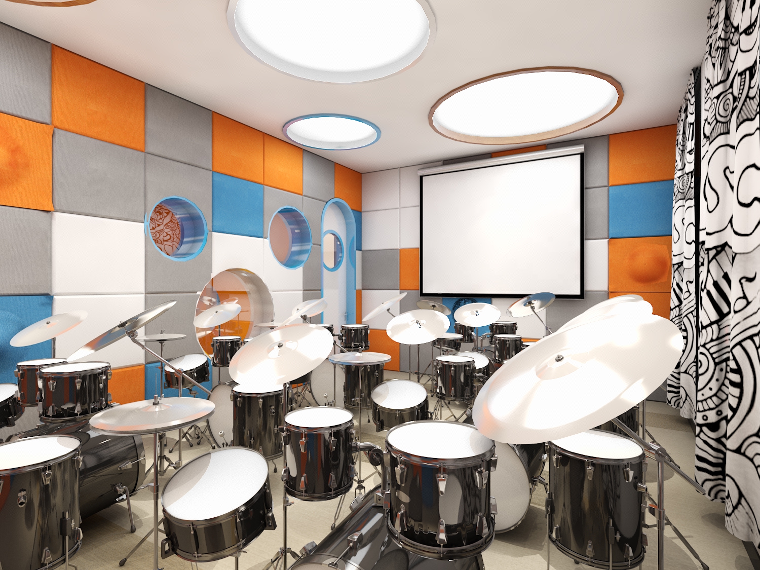架子鼓培训教室布局设计