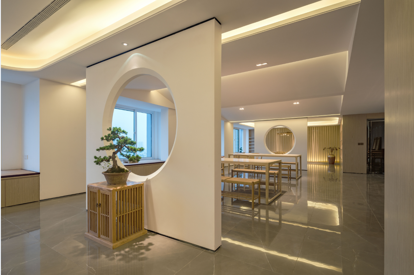 东木| 装修设计室内设计公装效果图设计中式禅意办公室设计