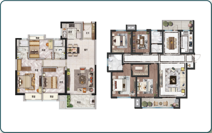 户型平面图渲染