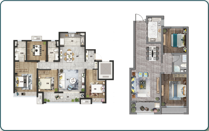 户型平面图渲染