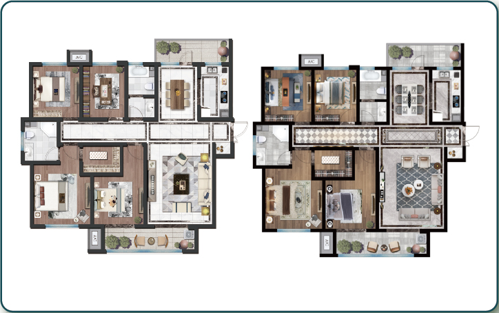户型平面图渲染