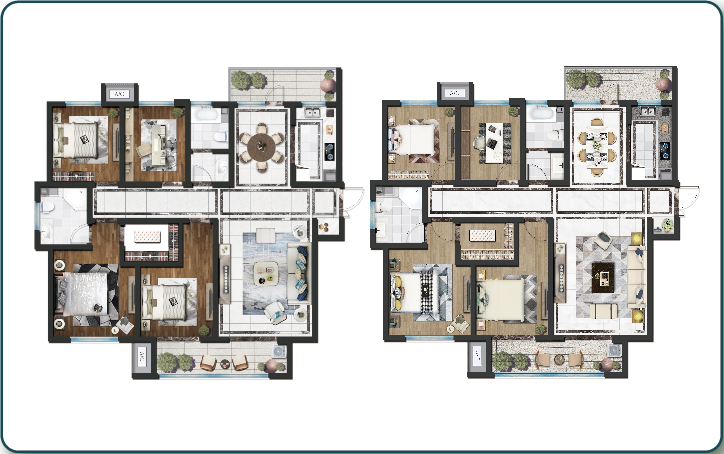 户型平面图渲染