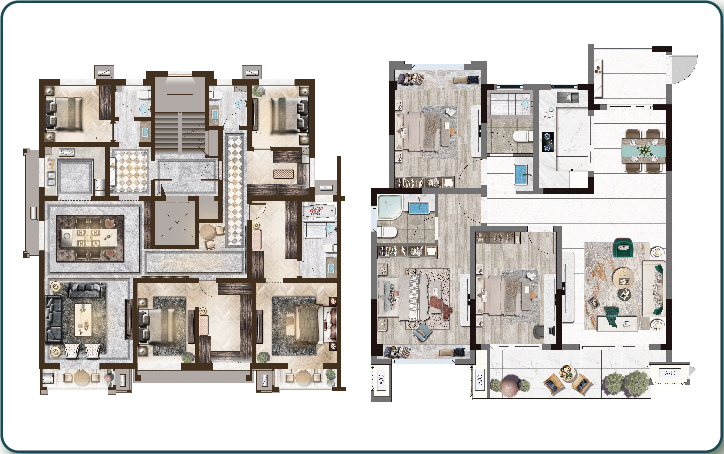 户型平面图渲染
