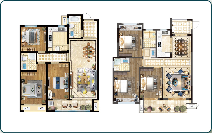 户型平面图渲染
