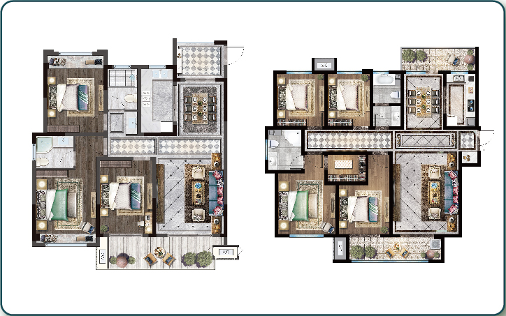 户型平面图渲染