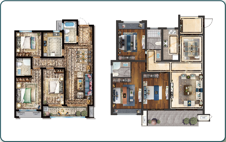 户型平面图渲染