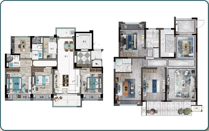 户型平面图渲染